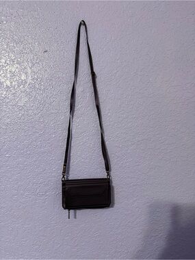 SHEIN Dark Purple Leather-Look Crossbody Phone Bag